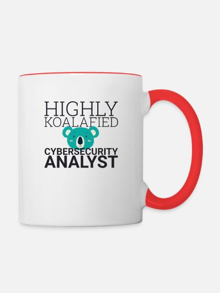 "Cybersecurity Analyst Koalafied | Cybersecurity" - Tasse zweifarbig - Weiß/Rot