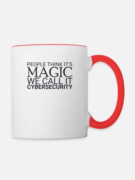 "Cybersecurity Magic | Cybersecurity" - Tasse zweifarbig - Weiß/Rot