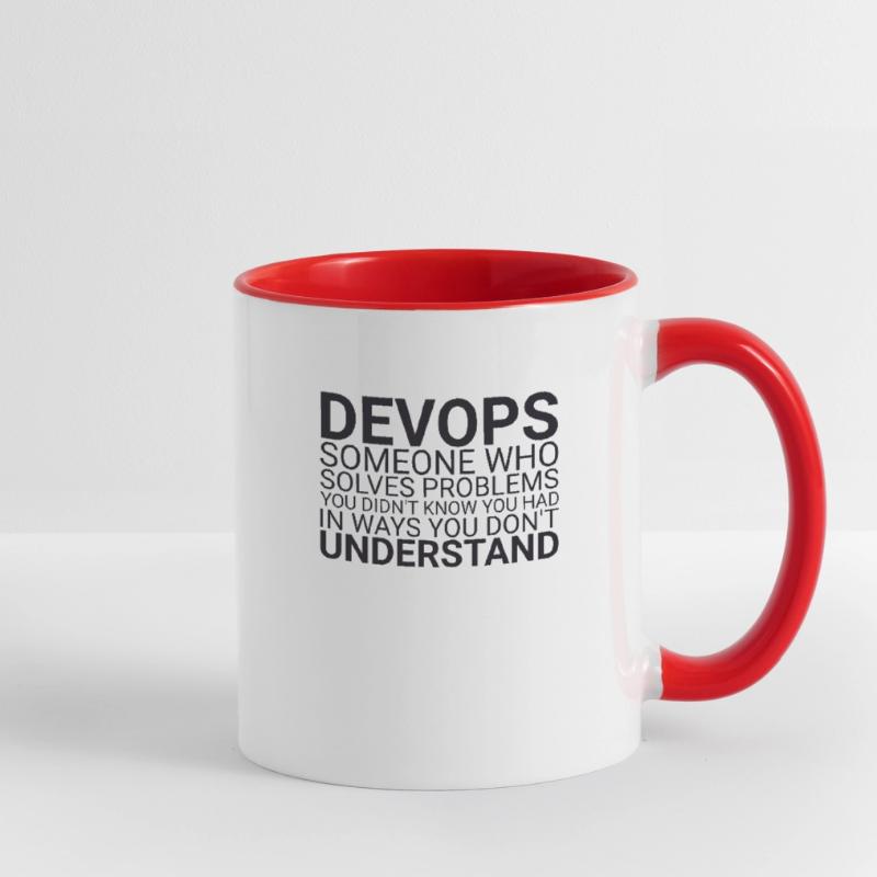 "DevOps Problem | Softwareentwicklung" Tasse zweifarbig