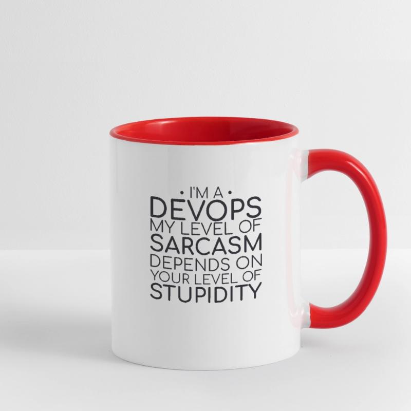 "DevOps Sarcasm | Softwareentwicklung" Tasse zweifarbig