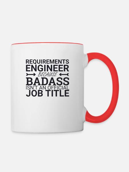 "Requirements Engineer Badass | Engineering" - Tasse zweifarbig - Weiß/Rot