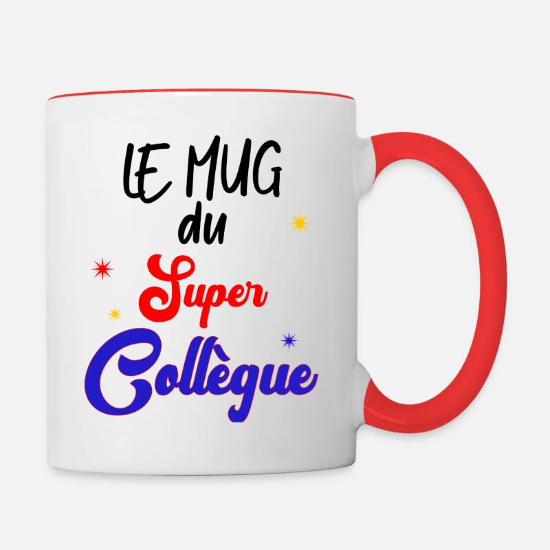 Mug du Super Collègue - Mug contrasté - blanc/rouge