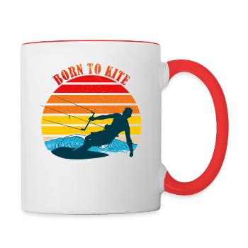 Kitesurfing Sprichwort - Tasse zweifarbig - Weiß/Rot - Rechts