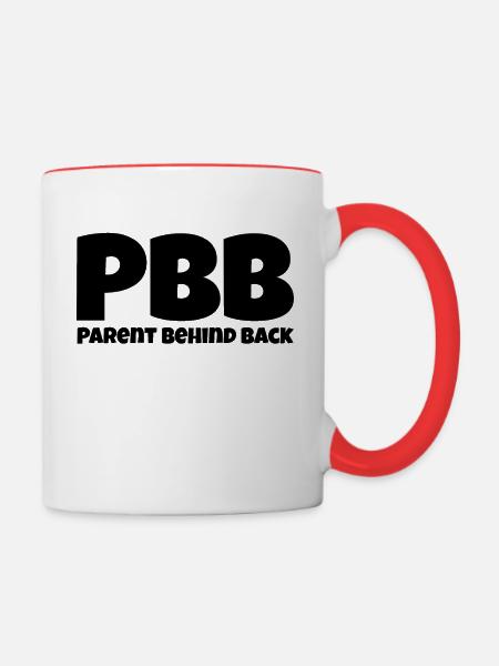 Parent behind back - Tasse zweifarbig - Weiß/Rot