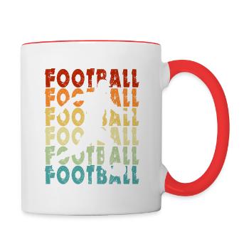 Football joueur de foot cadeau fan de foot vintage - Mug contrasté - blanc/rouge - Droite