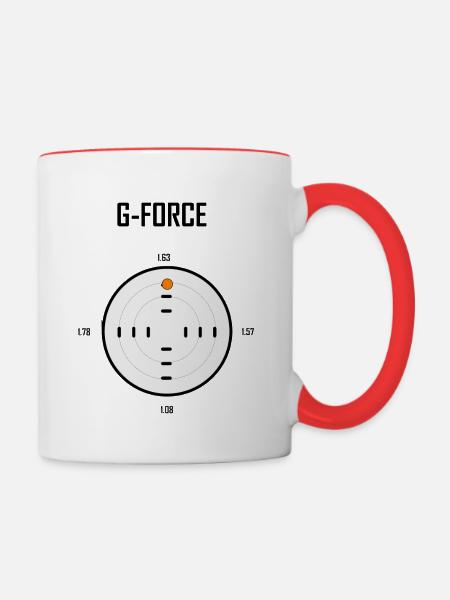 G Force Rennwagen - Tasse zweifarbig - Weiß/Rot