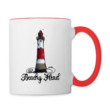 Leuchtturm Dover England Beachy Head Eastbourne - Tasse zweifarbig - Weiß/Rot - Rechts