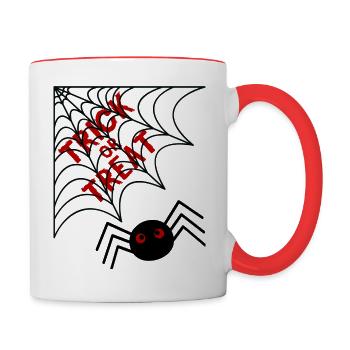 Trick or Treat / Gift Idea - Contrasting Mug - white/red - Right