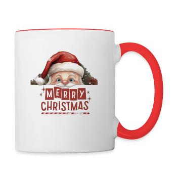 Santa Claus, Merry Christmas - Contrasting Mug - white/red - Right