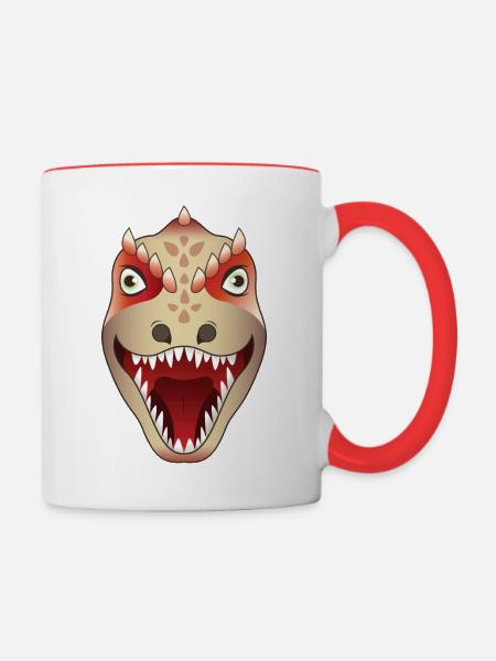 Dinosaurier Allosaurus - Tasse zweifarbig - Weiß/Rot