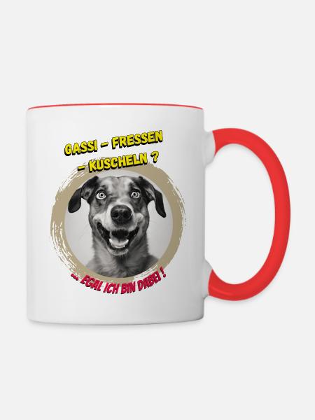 Gassi ! - Tasse zweifarbig - Weiß/Rot