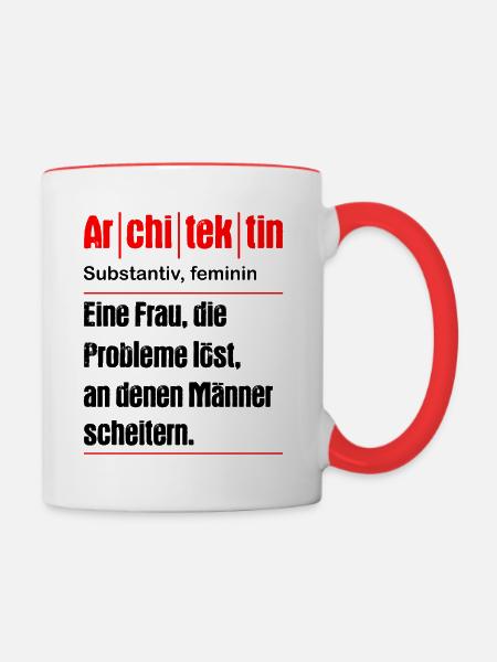 Architektin Architektur Studium Beruf Geschenk - Tasse zweifarbig - Weiß/Rot