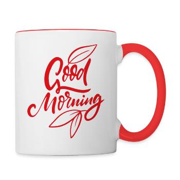 Good Morning - Contrasting Mug - white/red - Right