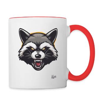 Randy Rocket : Le raton laveur effronté - Mug contrasté - blanc/rouge - Droite
