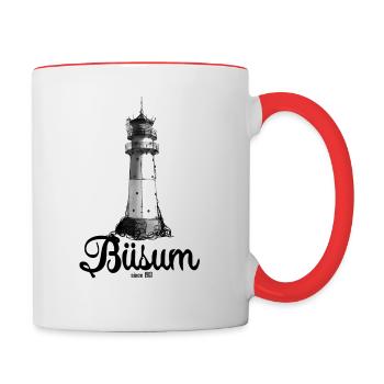 Büsum Leuchttürme - Nordsee Nordseeküste - Tasse zweifarbig - Weiß/Rot - Rechts