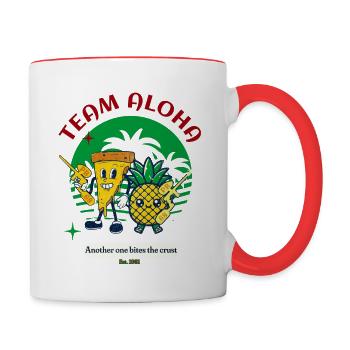 Team alhoa, pinaple et pizzapaintball - Mug contrasté - blanc/rouge - Droite