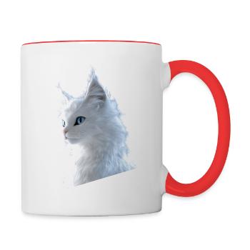 Chat Angora Blanc Chat Angora Chats Angora Mignons - Mug contrasté - blanc/rouge - Droite