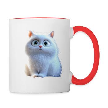 Chat Angora Blanc Chat Angora Chats Angora Mignons - Mug contrasté - blanc/rouge - Droite