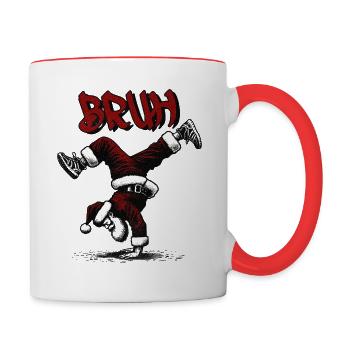 BRUH - Santa - Tasse zweifarbig - Weiß/Rot - Rechts