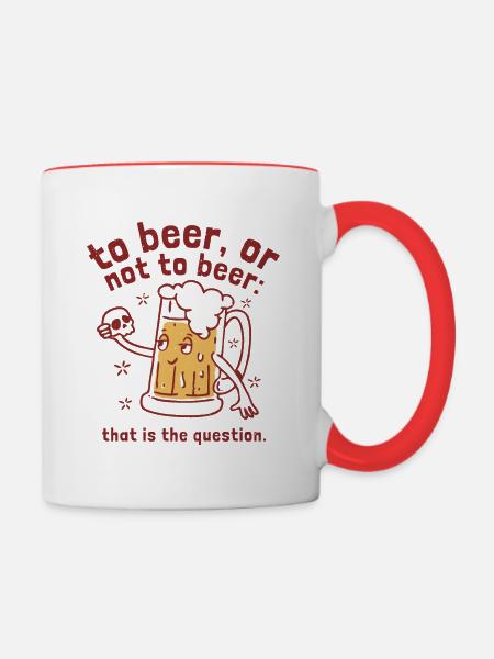 Bier oder nicht Bier - Tasse zweifarbig - Weiß/Rot