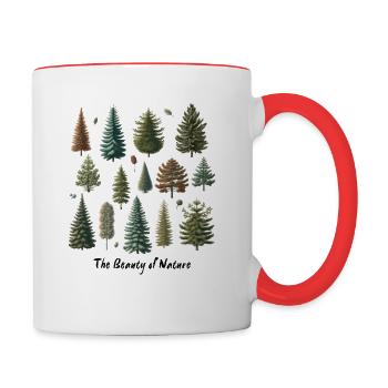 La beauté de la nature, des arbres et des fruits d’autrefois - Mug contrasté - blanc/rouge - Droite