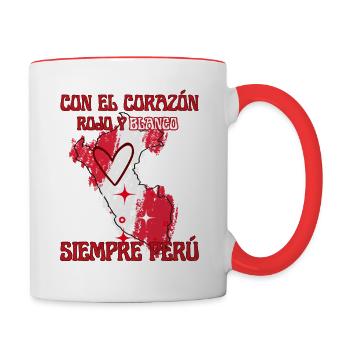 Für immer Peru - Tasse zweifarbig - Weiß/Rot - Rechts