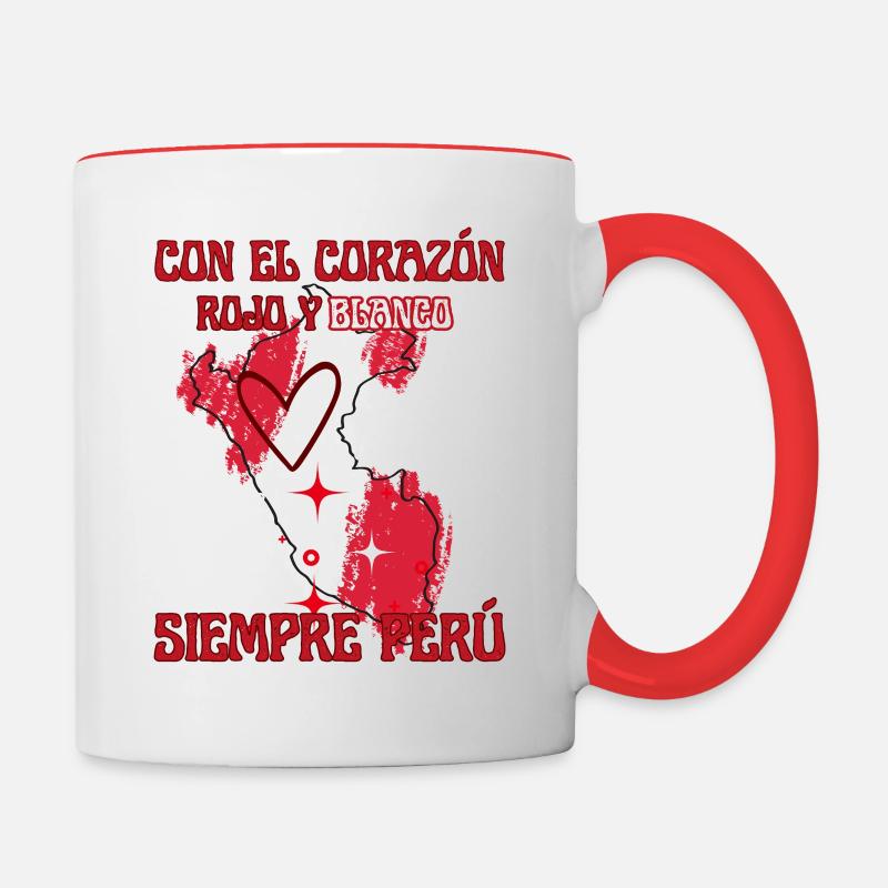 Forever Peru - Contrasting Mug - white/red