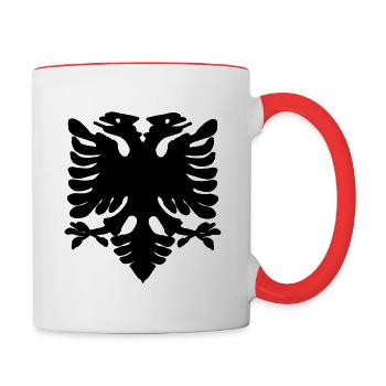 Albanien flagge Zeichen - Tasse zweifarbig - Weiß/Rot - Rechts