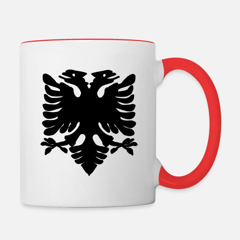 Albania flag sign - Contrasting Mug - white/red