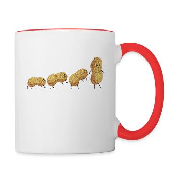 Erdnuss Evolution - Tasse zweifarbig - Weiß/Rot - Rechts