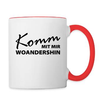 Reise Sehnsucht Sprüche - Tasse zweifarbig - Weiß/Rot - Rechts