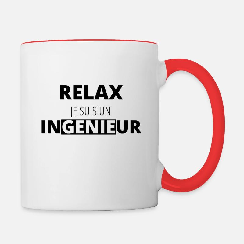 Relax, I'm an Engineer - Engineer Gift - Contrasting Mug - white/red