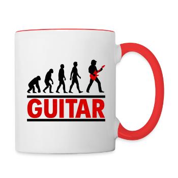 Guitar Evolution Rock Music - Contrasting Mug - white/red - Right