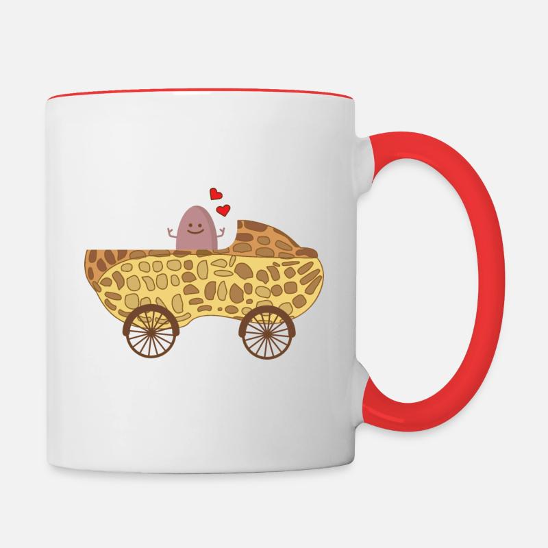 Le bébé d’arachide dans la poussette - Mug contrasté - blanc/rouge