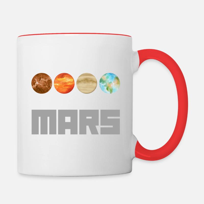 Occupy Mars Terraforming Retro Aeronautics Space - Mug contrasté - blanc/rouge