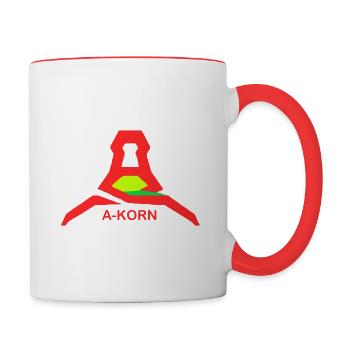A KORN, Getreide, Mühle, Bio, Gesund, Bauernhof - Tasse zweifarbig - Weiß/Rot - Rechts
