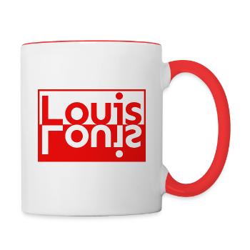 Text Spiegel Nachname Vorname Louis - Tasse zweifarbig - Weiß/Rot - Rechts
