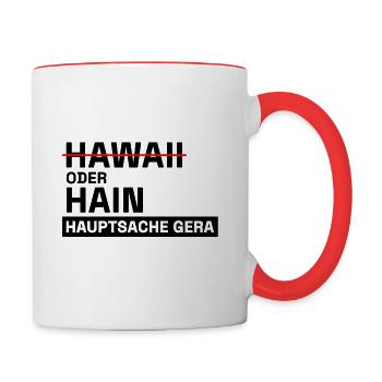Ostthüringen Merch - Hauptsache Gera - Tasse zweifarbig - Weiß/Rot - Rechts