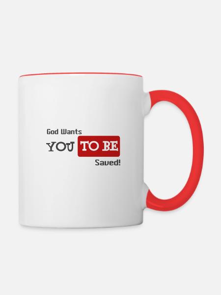 God wants you to be saved Johannes 3,16 - Tasse zweifarbig - Weiß/Rot