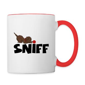 sniff1 2 - Tasse zweifarbig - Weiß/Rot - Rechts