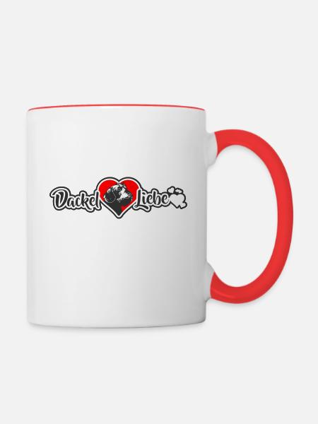 DackelLiebe - Tasse zweifarbig - Weiß/Rot
