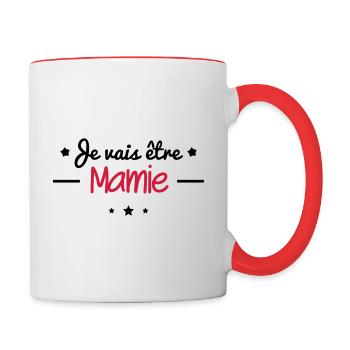 future mamie, Bientôt grand-mère - Mug contrasté - blanc/rouge - Droite