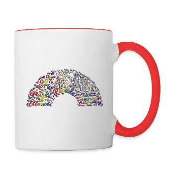 Pride (Marche des fiertés) - Mug contrasté - blanc/rouge - Droite