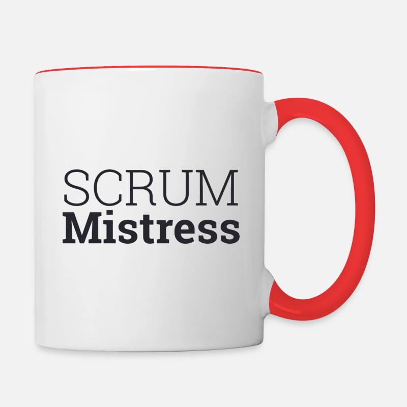 « Scrum Mistress » | SCRMSTR - Mug contrasté - blanc/rouge