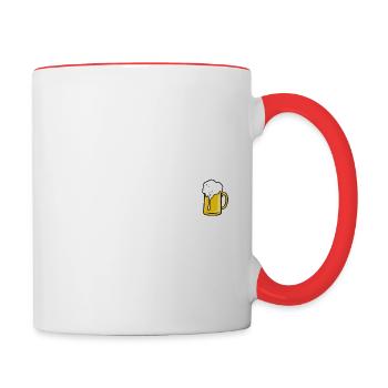 Snowboarder skiing retro ski resort winter sports - Contrasting Mug - white/red - Right