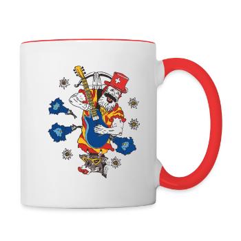 Blues, Wiltsch, Musik, art, mode, style, cool - Mug contrasté - blanc/rouge - Droite