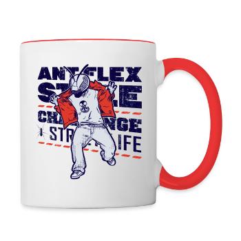 Ant Flex - Straßenleben - Tasse zweifarbig - Weiß/Rot - Rechts
