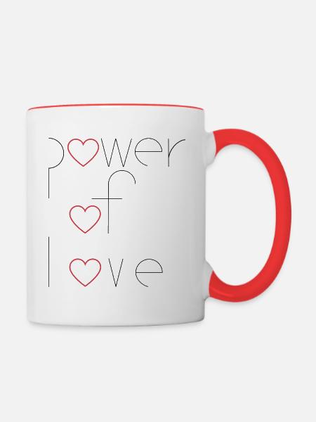 Power of Love - Tasse zweifarbig - Weiß/Rot