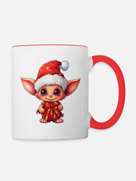 Diablotin mignon - Mug contrasté - blanc/rouge