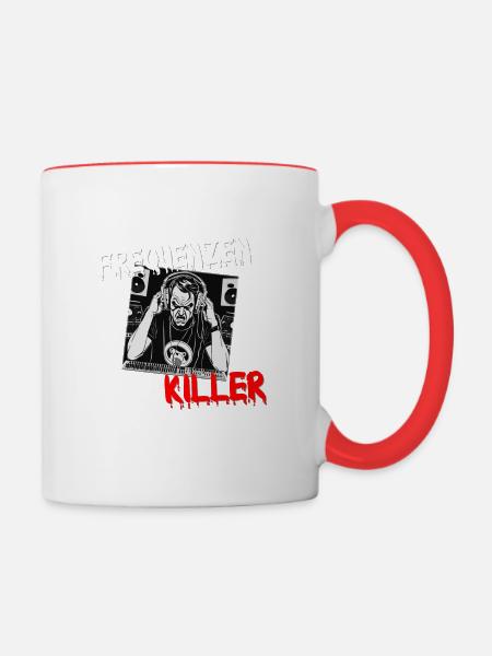 Frequenzenkiller - brutal gute Tontechniker - Tasse zweifarbig - Weiß/Rot